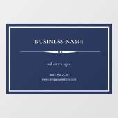 Minimalistische kleine bedrijfsnaam Kantoor Navybl Raamsticker (Vel)