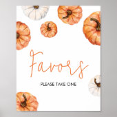 Minimalistische kleine pompoen Baby shower gunsten Poster (Voorkant)