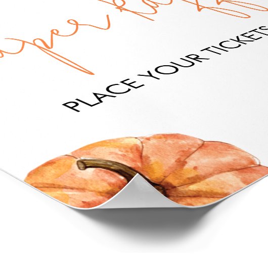 Minimalistische kleine pompoen luier loterij poster (Hoek)