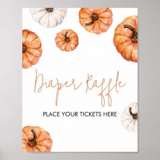 Minimalistische kleine pompoen luier loterij poster (Voorkant)