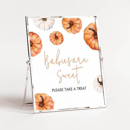 Minimalistische kleine pompoenbaby's zijn zoet poster