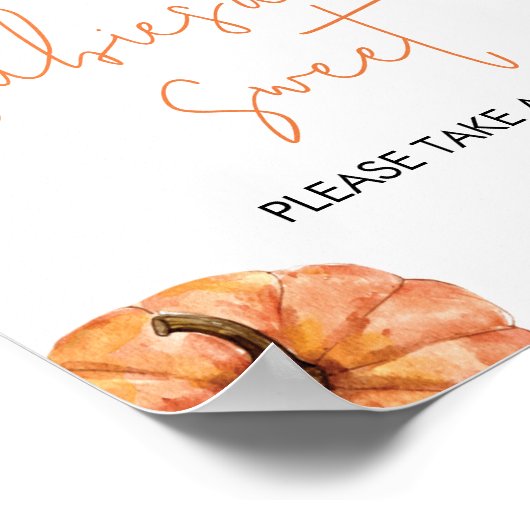 Minimalistische kleine pompoenbaby's zijn zoet poster (Hoek)