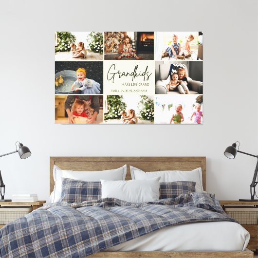 Minimalistische kleinkinderen maken het leven groo canvas afdruk (Insitu (Slaapkamer))