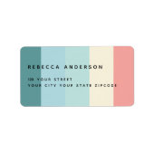 Minimalistische kleur geblokkeerd Chic-adres Etiket (Voorkant)
