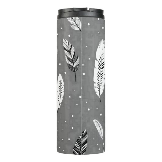 MINIMALISTISCHE KLEUR GRIJS RETRO ONTWERP BOHO PAT THERMOSBEKER (Achterkant)