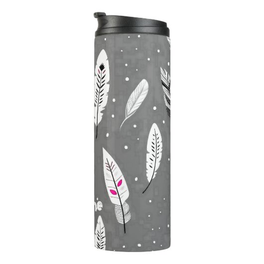 MINIMALISTISCHE KLEUR GRIJS RETRO ONTWERP BOHO PAT THERMOSBEKER (Geroteerd rechts)