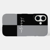 Minimalistische Kleurblok Grijs Zwart Aangepaste N Case-Mate iPhone Case (Achterkant (horizontaal))