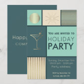 Minimalistische kleurenblok cocktail party corpora kaart (Voorkant / Achterkant)