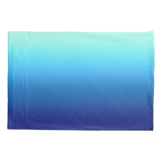 Minimalistische kleurrijke blauwe oceaan gradiënt kussensloop (Achterkant-Links)