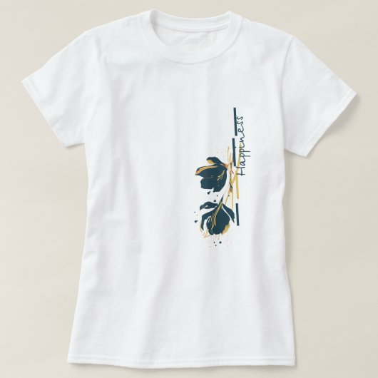 Minimalistische kleurrijke bloem t-shirt (Design voorkant)