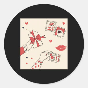 Minimalistische kleurrijke expressieve digitale ku ronde sticker