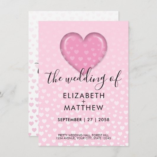 Minimalistische kleurrijke hart spikkels ontwerp kaart (Voorkant / Achterkant)