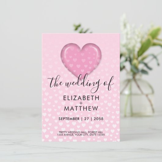 Minimalistische kleurrijke hart spikkels ontwerp kaart (Staand voorkant)