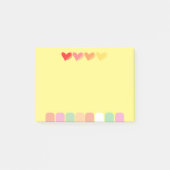 Minimalistische kleurrijke hartennoten post-it® notes (Voorkant)