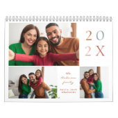 Minimalistische kleurrijke jaar 3 fotocollage fami kalender (Hoes)