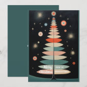 Minimalistische kleurrijke kerstboom feestdagenkaart (Voorkant / Achterkant)