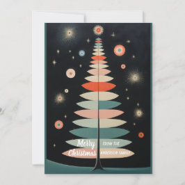 Minimalistische kleurrijke kerstboom feestdagenkaart