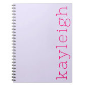 Minimalistische Kleurrijke Kindernaam Lila Heet Ro Notitieboek (Voorkant)