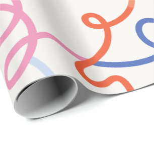 Minimalistische kleurrijke lijnen strepen  cadeaupapier