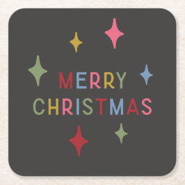 Minimalistische kleurrijke moderne type vrolijke k kartonnen onderzetters