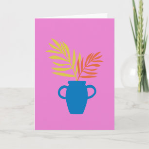 Minimalistische Kleurrijke Plantenillustratie in R Notitiekaartje