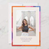 Minimalistische Kleurrijke Rand Moderne Afstudeerf Aankondiging (Voorkant)