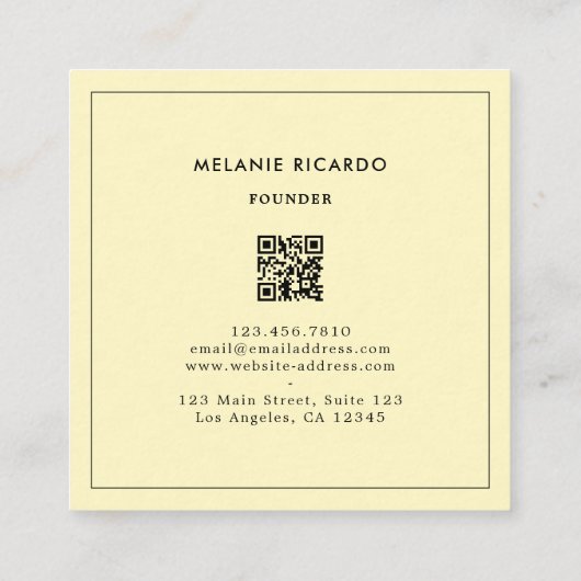 Minimalistische Kleurrijke Strepen Retro QR Code B Vierkante Visitekaartje (Achterkant)