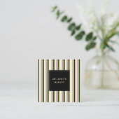 Minimalistische Kleurrijke Strepen Retro QR Code B Vierkante Visitekaartje (Staand voorkant)