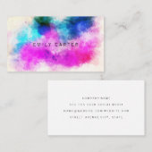 Minimalistische kleurrijke textuur | Waterverf art Visitekaartje (Voorkant / Achterkant)