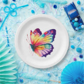 Minimalistische kleurrijke vlinder lentefeest papieren bordje (Feest)
