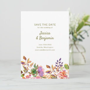 Minimalistische Kleurrijke Waterverf Bloemen Bruil Save The Date
