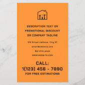 Minimalistische klusjesman zwart en sinaasappel flyer (Achterkant)