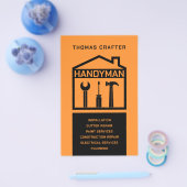 Minimalistische klusjesman zwart en sinaasappel flyer (Enkel)