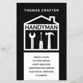 Minimalistische klusjesman zwart-wit flyer (Voorkant)