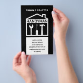 Minimalistische klusjesman zwart-wit flyer (Hand)