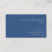 Minimalistische kobalt blauw Elegant Professional Visitekaartje (Voorkant)