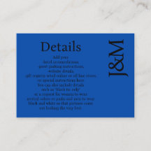 Minimalistische Kobaltblauwe Bijlage Details Card