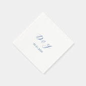 Minimalistische kobaltblauwe moderne bruiloft servet (Hoek)