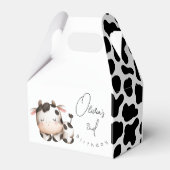 Minimalistische koe genderneutraal bedankdoosjes (Voorkant Zijde)