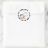 Minimalistische koe genderneutraal ronde sticker (Tas)