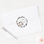 Minimalistische koe genderneutraal ronde sticker (Envelop)
