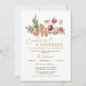 Minimalistische koekjes en cocktail kerstfeest kaart (Voorkant)