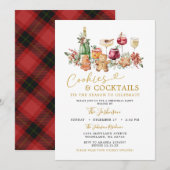 Minimalistische koekjes en cocktail kerstfeest kaart (Voorkant / Achterkant)