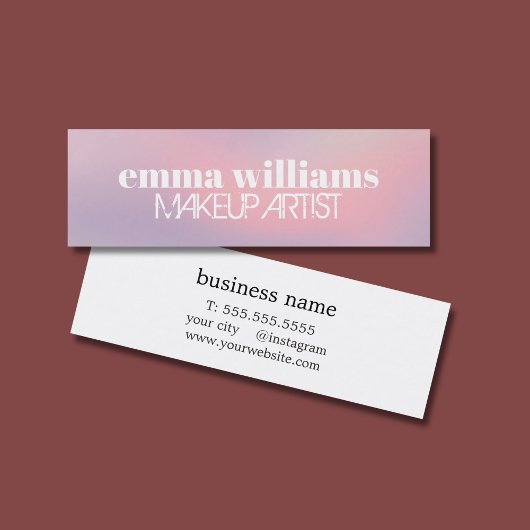 Minimalistische koele gedurfde pastelschoonheid mini visitekaartje