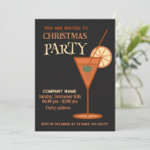 Minimalistische koele kerstcocktail party corporat kaart (Staand voorkant)