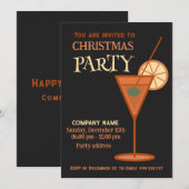 Minimalistische koele kerstcocktail party corporat kaart (Voorkant / Achterkant)
