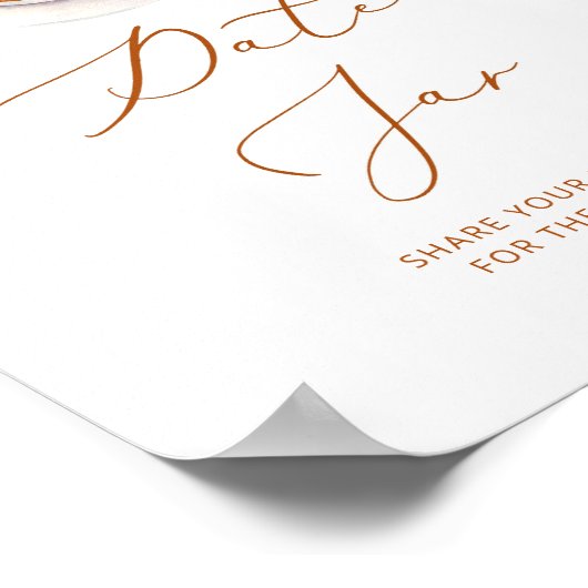 Minimalistische koffie date nacht ideeën. Date jar Poster (Hoek)