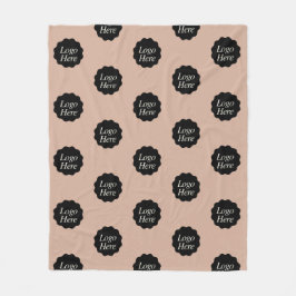 Minimalistische koffie kleur Custom Company Logo Fleece Deken