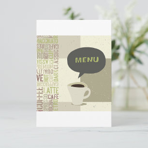 Minimalistische koffiebarmenu kaart
