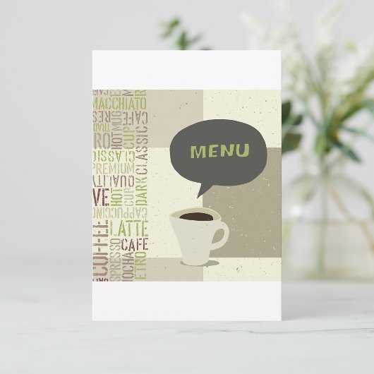 Minimalistische koffiebarmenu kaart